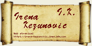 Irena Kezunović vizit kartica